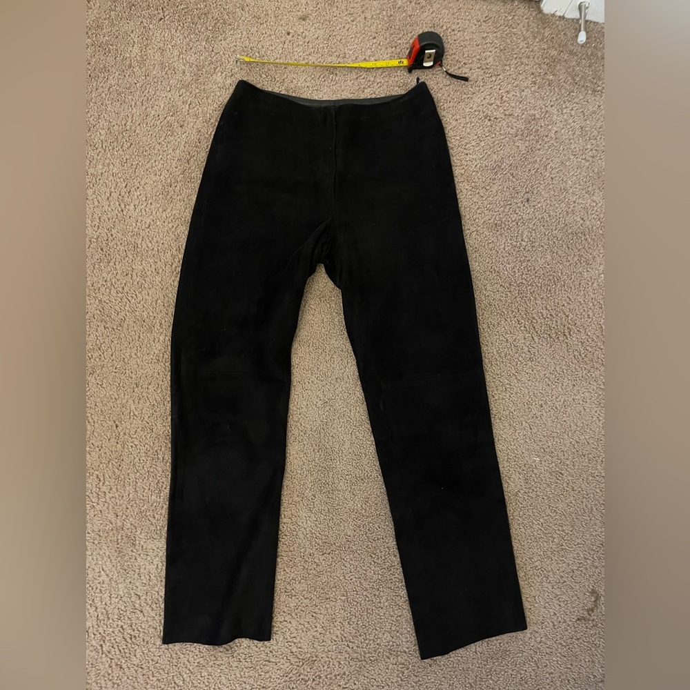 hermes black leather lambskin pants